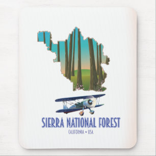 Sierra national forest California USA map Mouse Pad