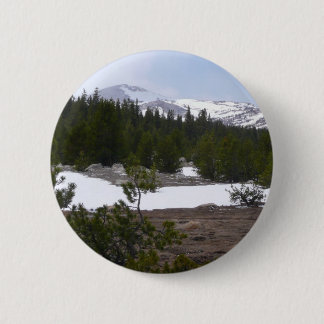 Sierra Nevada Mountains and Snow at Yosemite 6 Cm Round Badge