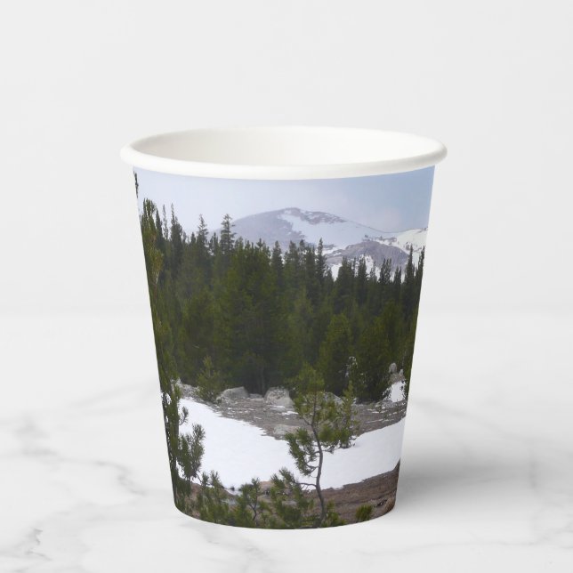 Sierra Nevada Mountains and Snow at Yosemite Paper Cups (Front)