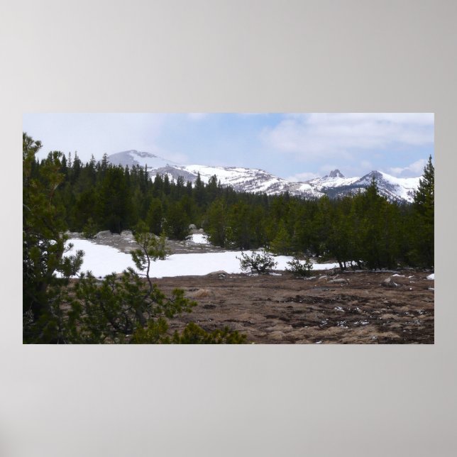Sierra Nevada Mountains and Snow at Yosemite Poster (Front)