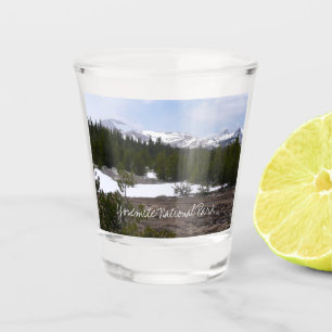 Sierra Nevada Mountains and Snow at Yosemite Shot Glass