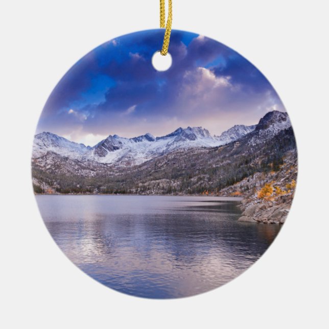 Sierra Nevada Mountains, Autumn, CA Ceramic Tree Decoration (Front)