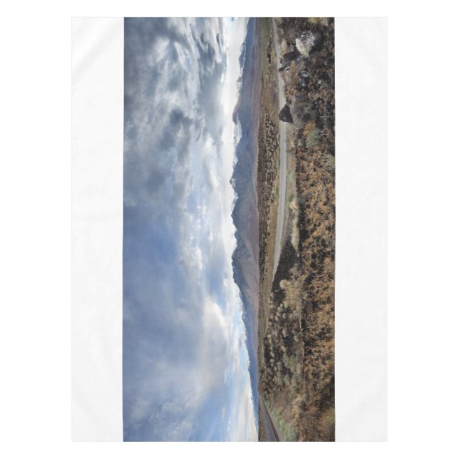 Sierra Nevada Mountains from Owens Valley Tablecloth (Front)