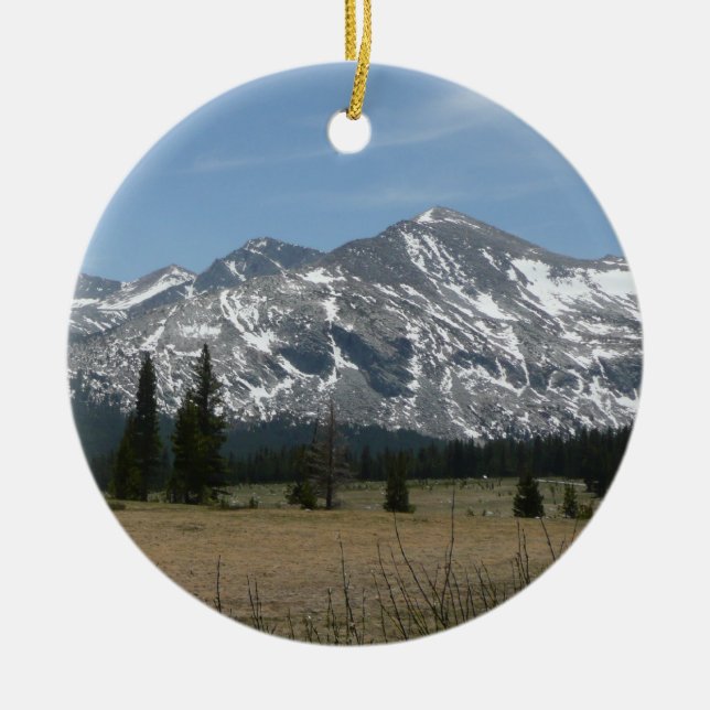 Sierra Nevada Mountains I from Yosemite Ceramic Tree Decoration (Front)