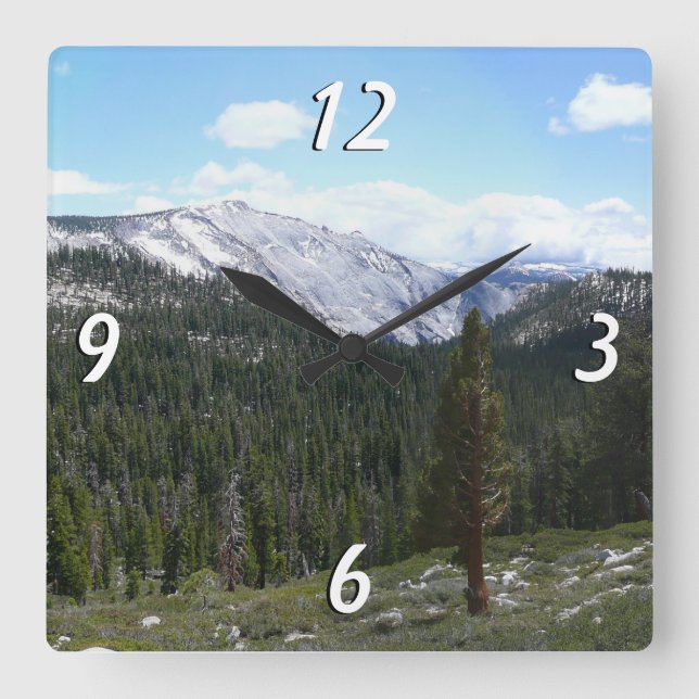 Sierra Nevada Mountains II from Yosemite Square Wall Clock (Front)