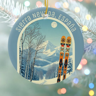 Sierra Nevada Spain España ski area souvenir  Ceramic Tree Decoration