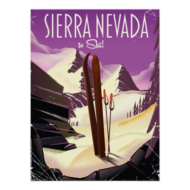 Sierra Nevada vintage ski poster (Front)