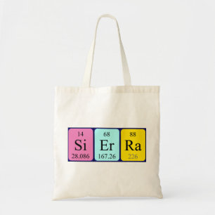 Sierra periodic table name tote bag