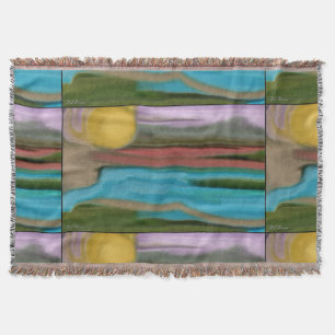 Sierra Sunrise Abstact Art Throw Blanket