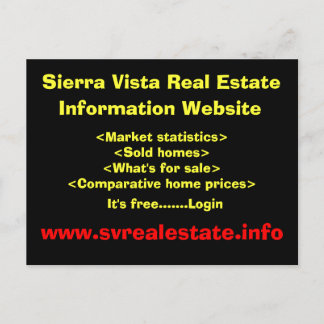 Sierra Vista Real Estate, Information Website, ... Postcard