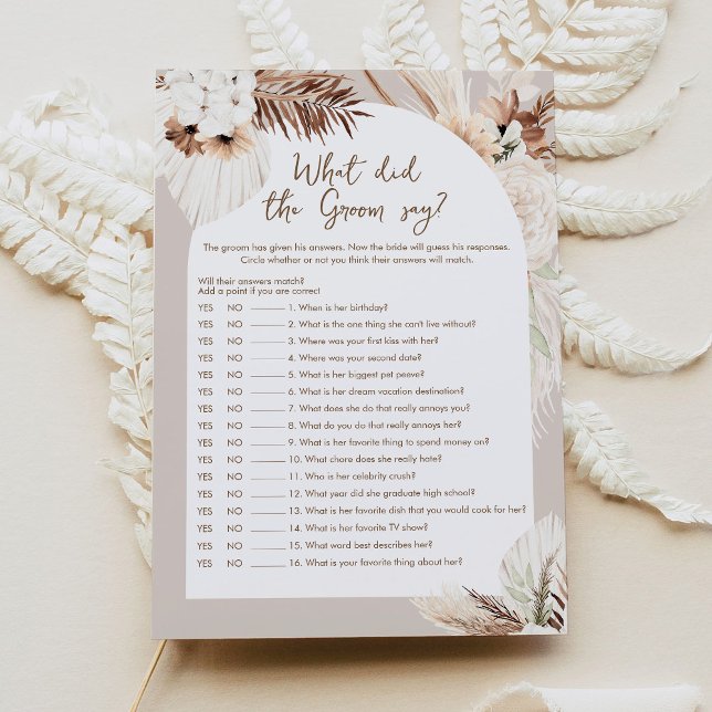 SIERRA What Did The Groom Say Bridal Game Card (Creator Uploaded)