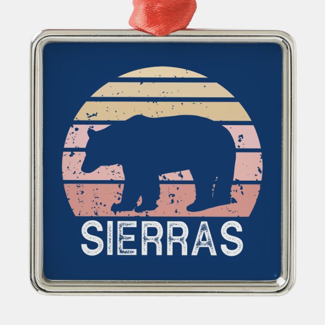 Sierras Retro Bear Metal Tree Decoration (Front)