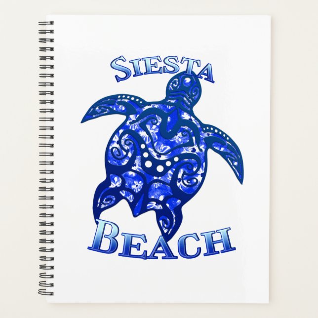 Siesta Beach Florida Vacation Tribal Turtle Planner (Front)