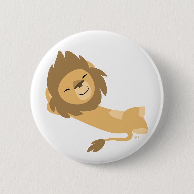 Siesta! Cute Cartoon Lion 6 Cm Round Badge (Front)