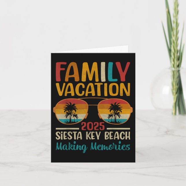 Siesta Key Beach Florida Matching Family Vacation  Card (Front)