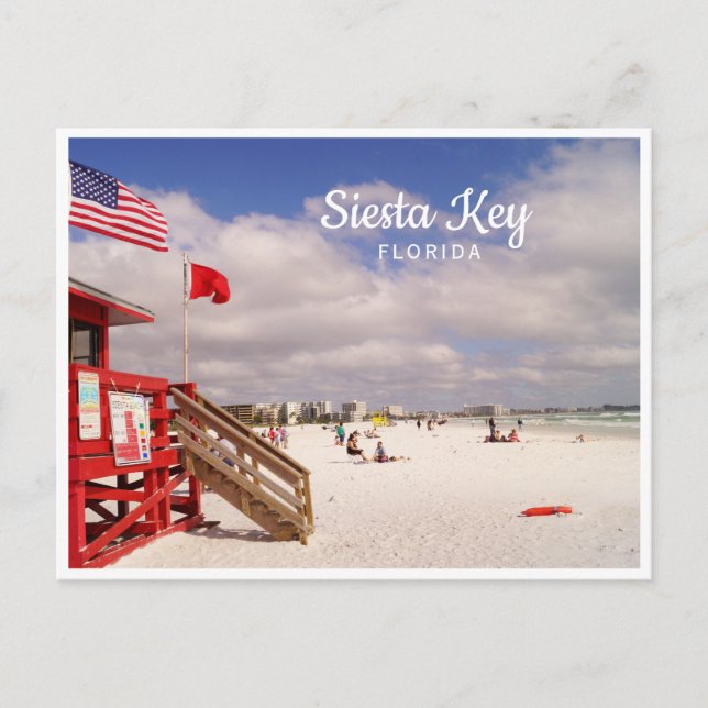 Siesta Key, Florida beach scene photo Postcard (Front)
