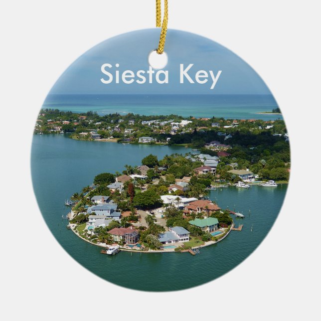 Siesta Key, Florida Ceramic Tree Decoration (Front)
