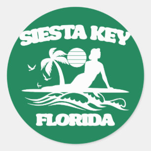 Siesta Key Florida Classic Round Sticker