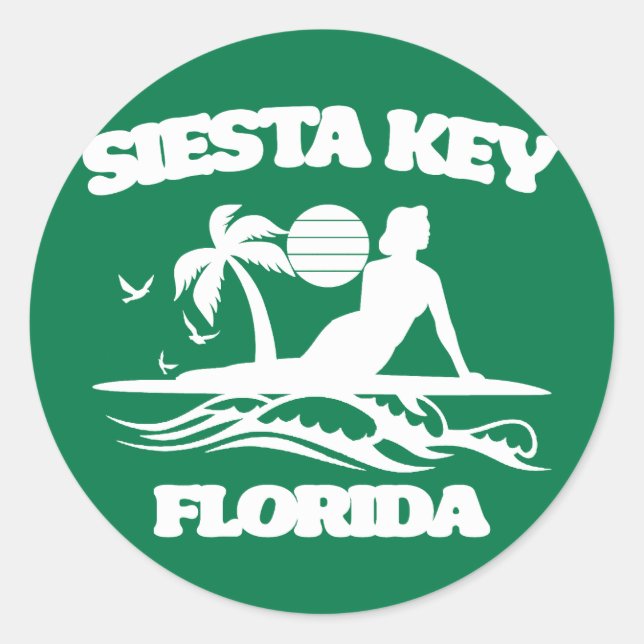 Siesta Key Florida  Classic Round Sticker (Front)