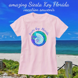 Siesta Key Florida Colorful Pretty Sea Shell T-Shirt