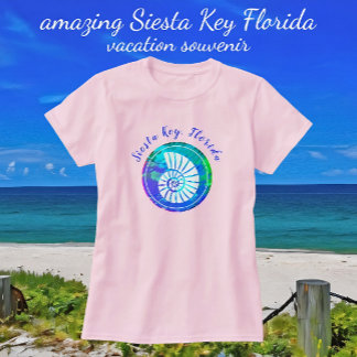 Siesta Key Florida Colorful Pretty Sea Shell T-Shirt