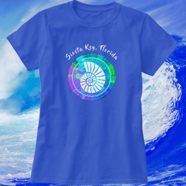 Siesta Key Florida Colourful Sea Shell Beach Trip T-Shirt (Creator Uploaded)