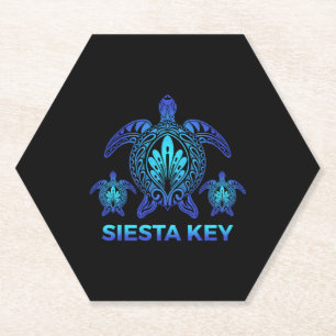 Siesta Key Florida FL Ocean Blue Turtle Souvenirs Paper Coaster
