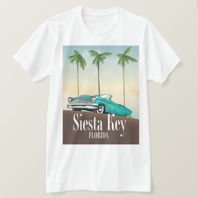 Siesta Key Florida travel poster T-Shirt (Design Front)