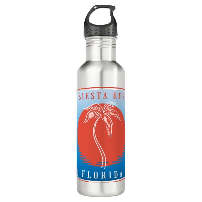 Siesta Key Palm Tree 710 Ml Water Bottle (Front)