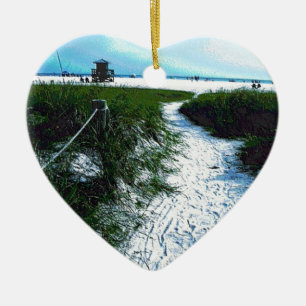 Siesta Keys Beach in Soft Plastic Photography Ceramic Tree Decoration