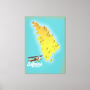 Sifnos Greece retro map Canvas Print