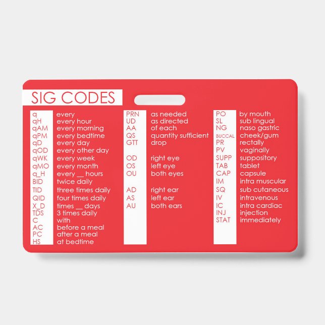 Sig code ID badge (Front)