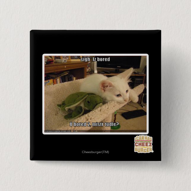 Sigh. Iz bored 15 Cm Square Badge (Front)