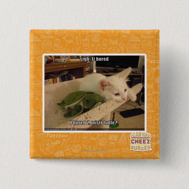 Sigh. Iz bored 15 Cm Square Badge (Front)