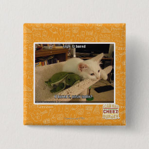 Sigh. Iz bored 15 Cm Square Badge