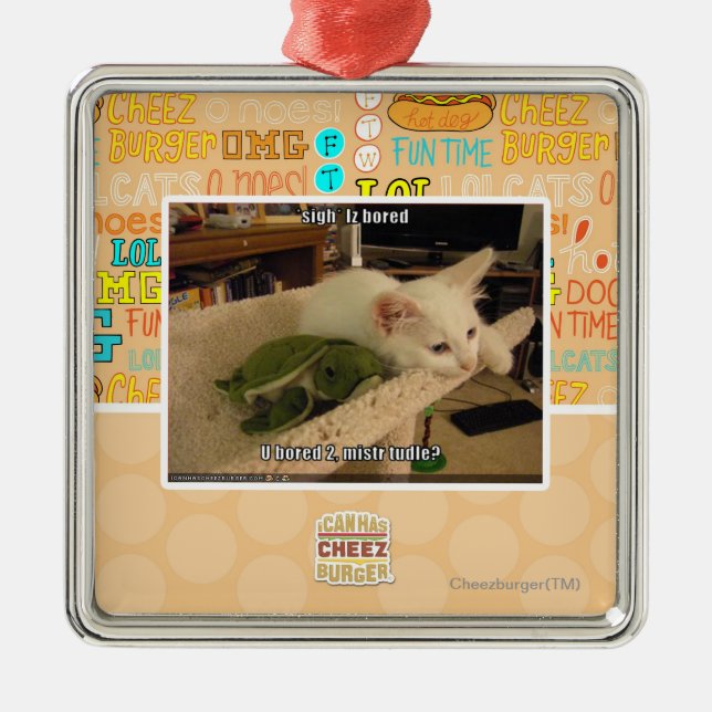 Sigh. Iz bored Metal Tree Decoration (Front)