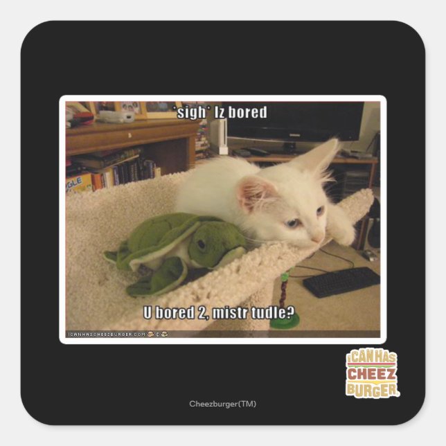 Sigh. Iz bored Square Sticker (Front)