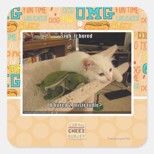 Sigh. Iz bored Square Sticker (Front)