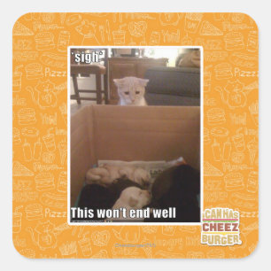 sigh square sticker