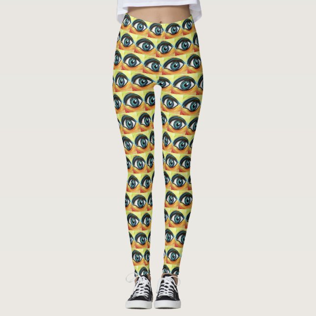 Sight Blue eye art Leggings (Front)