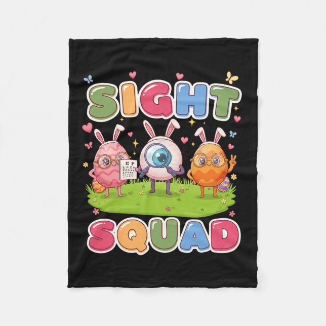 Sight Squad Easter Day Optometrist Hoppy Optician  Fleece Blanket (Front)