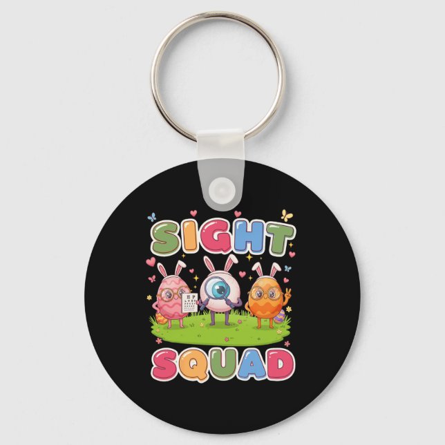 Sight Squad Easter Day Optometrist Hoppy Optician  Key Ring (Front)