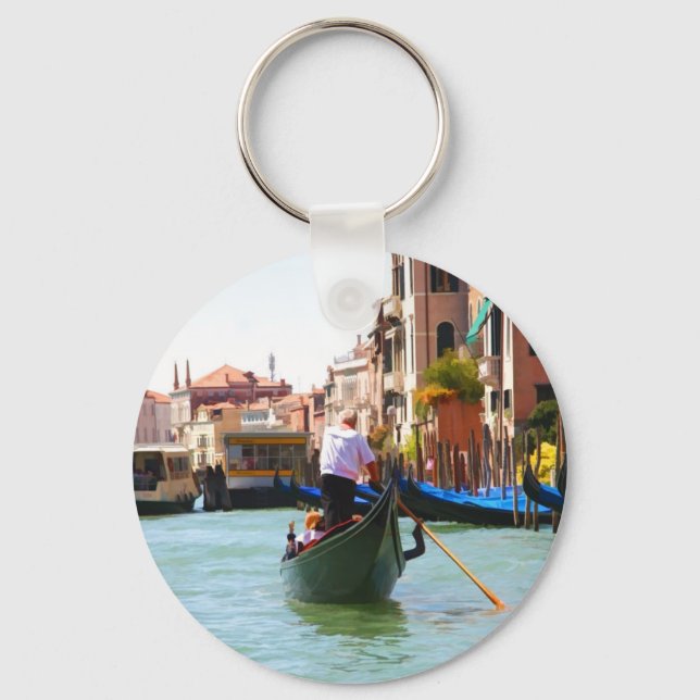 Sightseeing By Gondola Venice Italy Key Ring (Front)