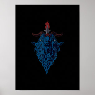 Sigil Of Baphomet Goat Of Mendes Satan Dark Goth Poster