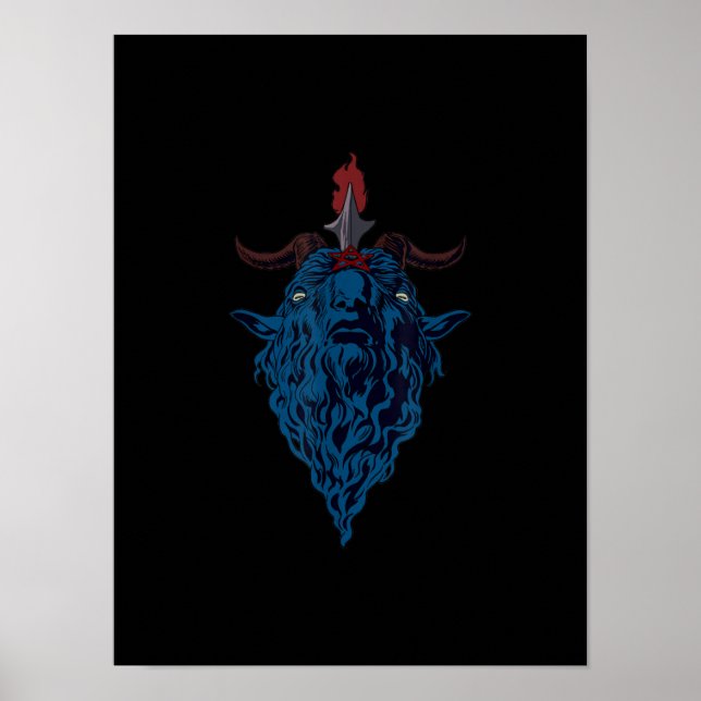 Sigil Of Baphomet Goat Of Mendes Satan Dark Goth Poster (Front)