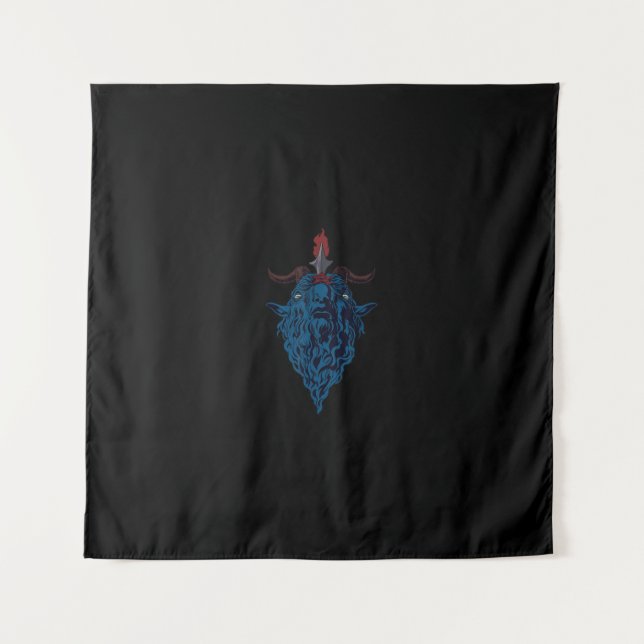 Sigil Of Baphomet Goat Of Mendes Satan Dark Goth Tapestry (Front)