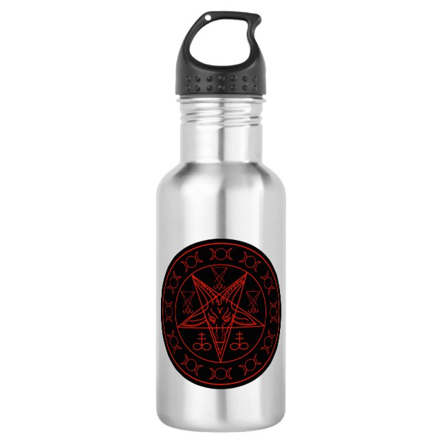 Sigil of Baphomet triple moon and sigil of lucifer 532 Ml Water Bottle (Front)