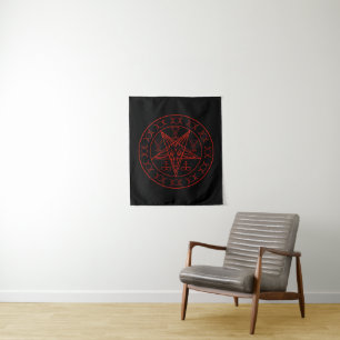 Sigil of Baphomet triple moon and sigil of lucifer Tapestry