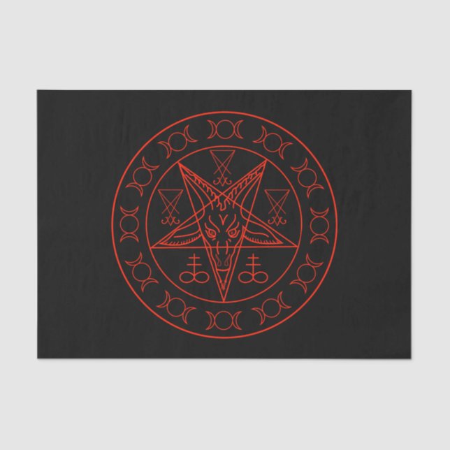 Sigil of Baphomet triple moon and sigil of lucifer Tissue Paper (Front)