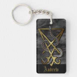 Sigil of Lucifer Serpent Occult Symbol Key Ring
